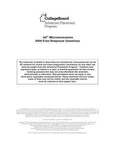 AP Microeconomics 2004 Free-Response Questions