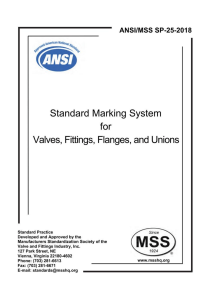 ANSI/MSS SP-25-2018 Standard Marking System