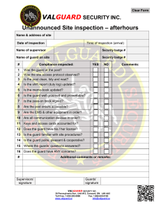 Valguard Security Site Inspection Form