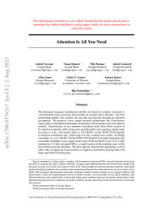 Attention Is All You Need: Transformer Model