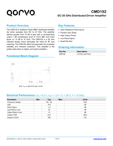 CMD192 DC-20 GHz Driver Amplifier Datasheet