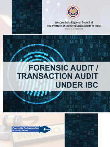 Forensic & Transaction Audit Under IBC Manual