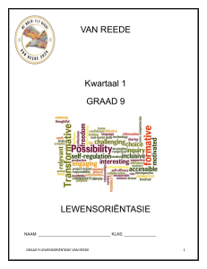 Graad 9 Levensoriëntatie Werkblad