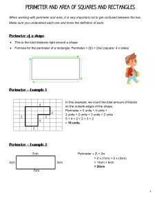 Perimeter and Area Worksheet