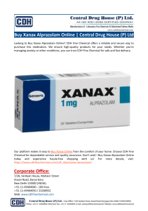 Buy Xanax Alprazolam Online | CDH Fine Chemical