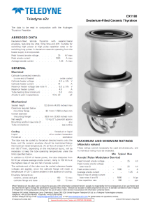 CX1180 Deuterium Thyratron Datasheet