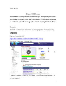 Electric Field Hockey Worksheet