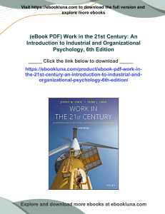 Work in the 21st Century: Industrial & Organizational Psychology