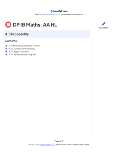 IB Maths AA HL Probability Revision Notes