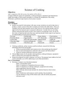 Science of Cooking Lab Session Instructions