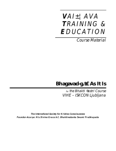 Bhagavad-gita Course Material for Bhakti Sastri