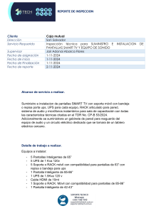 Informe de Inspección: Instalación de Pantallas Smart TV y Sonido