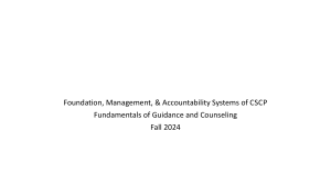 CSCP Foundation & Management: Guidance & Counseling