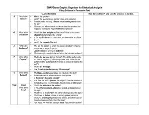 SOAPStone Rhetorical Analysis Graphic Organizer