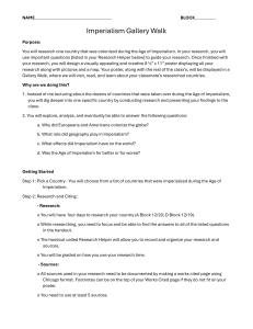 Imperialism Research Project Worksheet