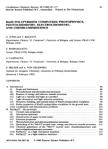 Ru(II) Polypyridine Complexes: Photophysics, Electrochemistry