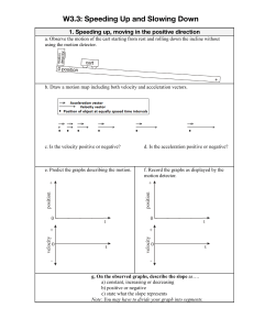 Speeding Up and Slowing Down Worksheet