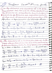 Transformer Calculations: Handwritten Notes