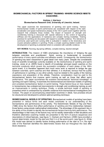 Biomechanics of Sprint Training: Science Meets Coaching