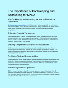 Bookkeeping & Accounting for MNCs: Importance & Benefits