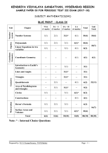 Class IX Math Sample Paper: Periodic Test III