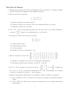 Ejercicios de Repaso de Álgebra Lineal