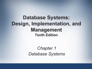 Database Systems: Design, Implementation, Management