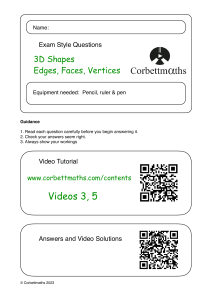 3D Shapes Worksheet: Edges, Faces, Vertices