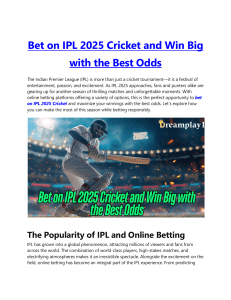 IPL 2025 Cricket Betting Guide: Win Big with Best Odds