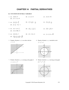 Derivadas Parciales y Funciones de Varias Variables