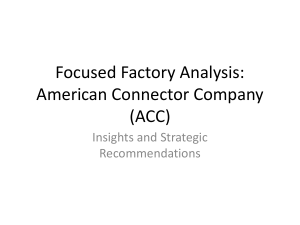 Focused Factory Analysis: American Connector Company