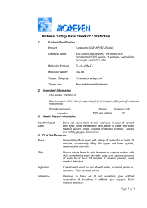 Loratadine MSDS: Safety Data Sheet