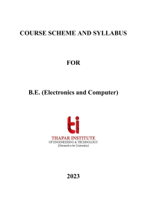 B.E. Electronics & Computer Course Scheme & Syllabus