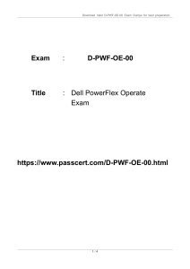 Dell PowerFlex Operate Exam Dumps: D-PWF-OE-00