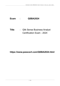 QSBA2024 Exam Dumps: Qlik Sense Business Analyst Prep