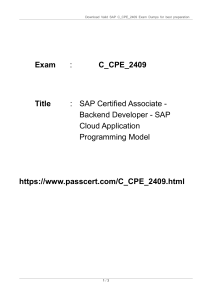 SAP C_CPE_2409 Exam Dumps: Backend Developer Prep