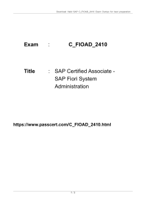 SAP Fiori System Admin Exam Prep: C_FIOAD_2410 Dumps