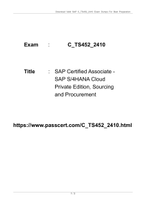 SAP C_TS452_2410 Exam Dumps