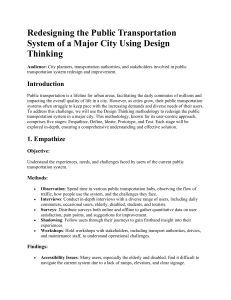 Public Transport Redesign Using Design Thinking