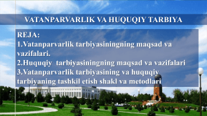 Vatanparvarlik va huquqiy tarbiya taqdimoti