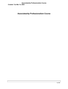 Associateship Professionalism Course Material