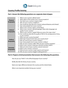 Country Profile Activity Worksheet