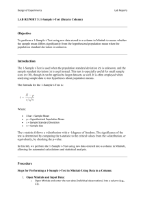 1-Sample t-Test Lab Report