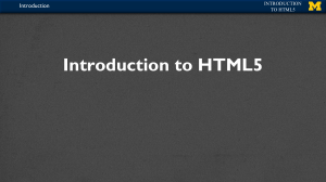 Introduction to HTML5: Basics, Syntax, and Tools