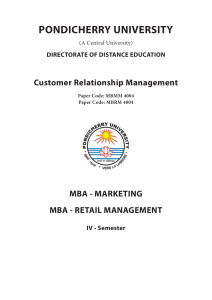 Customer Relationship Management Coursebook