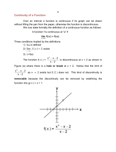 Continuity of Functions: Lecture Notes