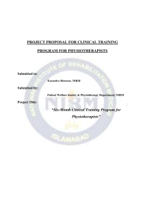 Physiotherapy Clinical Training Program Proposal