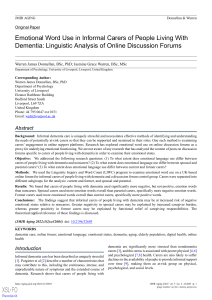Emotional Word Use in Dementia Carers