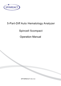 Spincell 5compact Hematology Analyzer Operation Manual