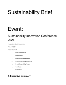 Sustainability Innovation Conference 2024 Brief